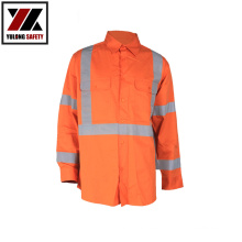 Long Sleeve Reflective Safety 100% cotton Work High Vis Shirt